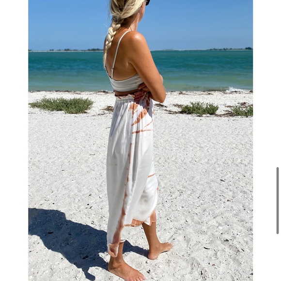 Emerson Fry DRAWSTRING SKIRT - TIE DYE TERRACOTTA Size S - Picture 8 of 12